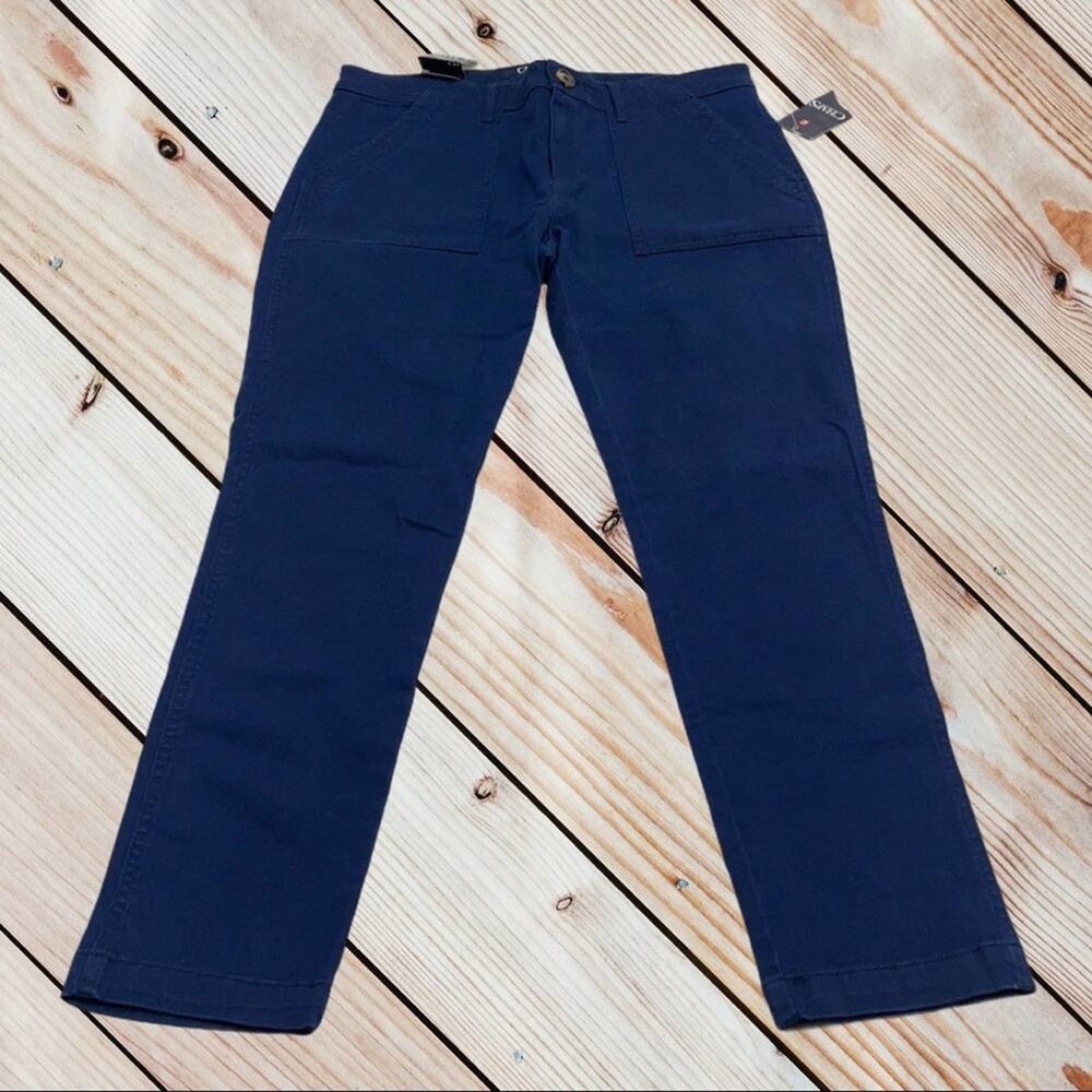 CHAPS Womens 8 Navy Blue Ankle Cotton Pant